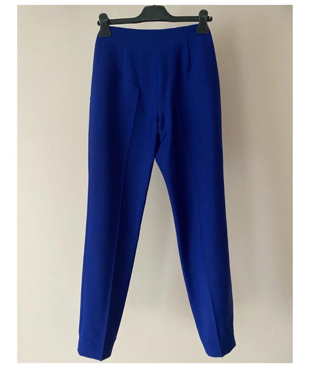 CHRISTIAN DIOR PRE-OWNED Синие шерстяные прямые брюки, фото 5