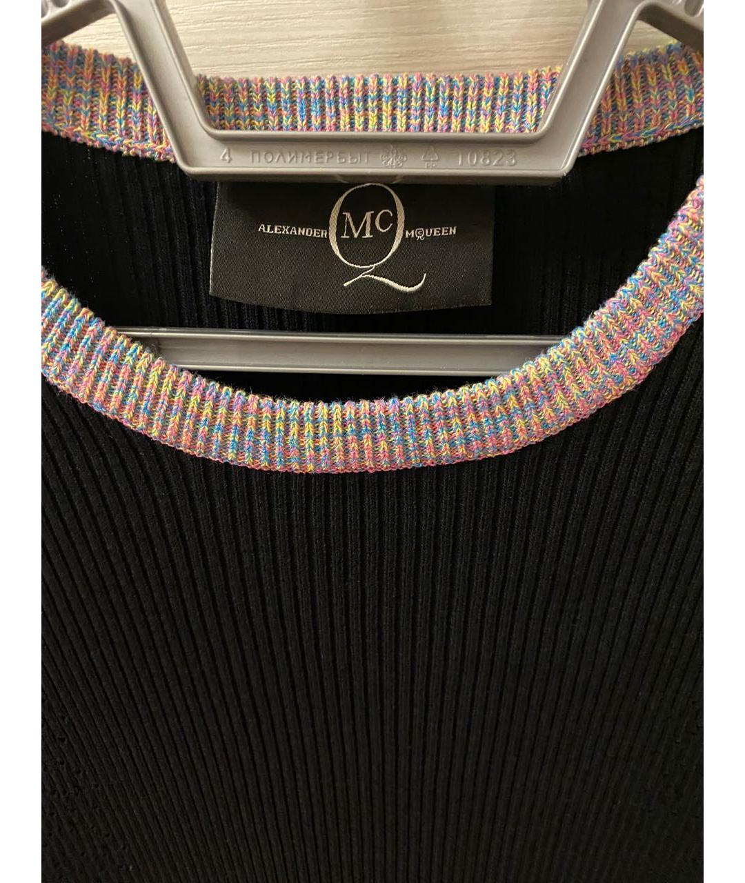 MCQ ALEXANDER MCQUEEN Черный хлопко-эластановый джемпер / свитер, фото 5