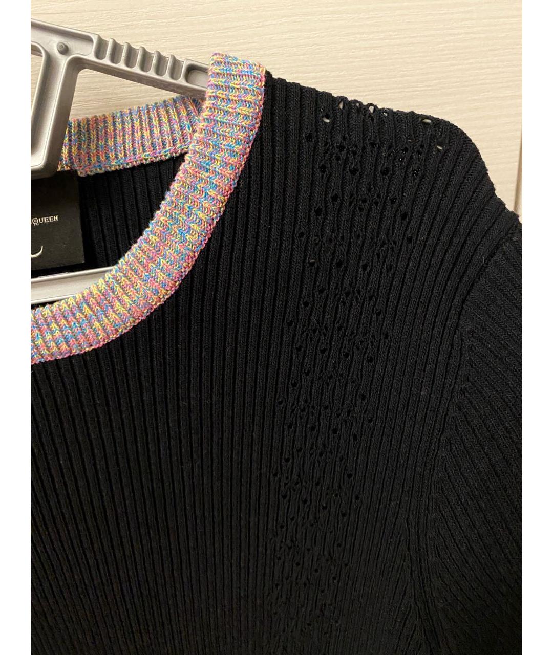 MCQ ALEXANDER MCQUEEN Черный хлопко-эластановый джемпер / свитер, фото 4