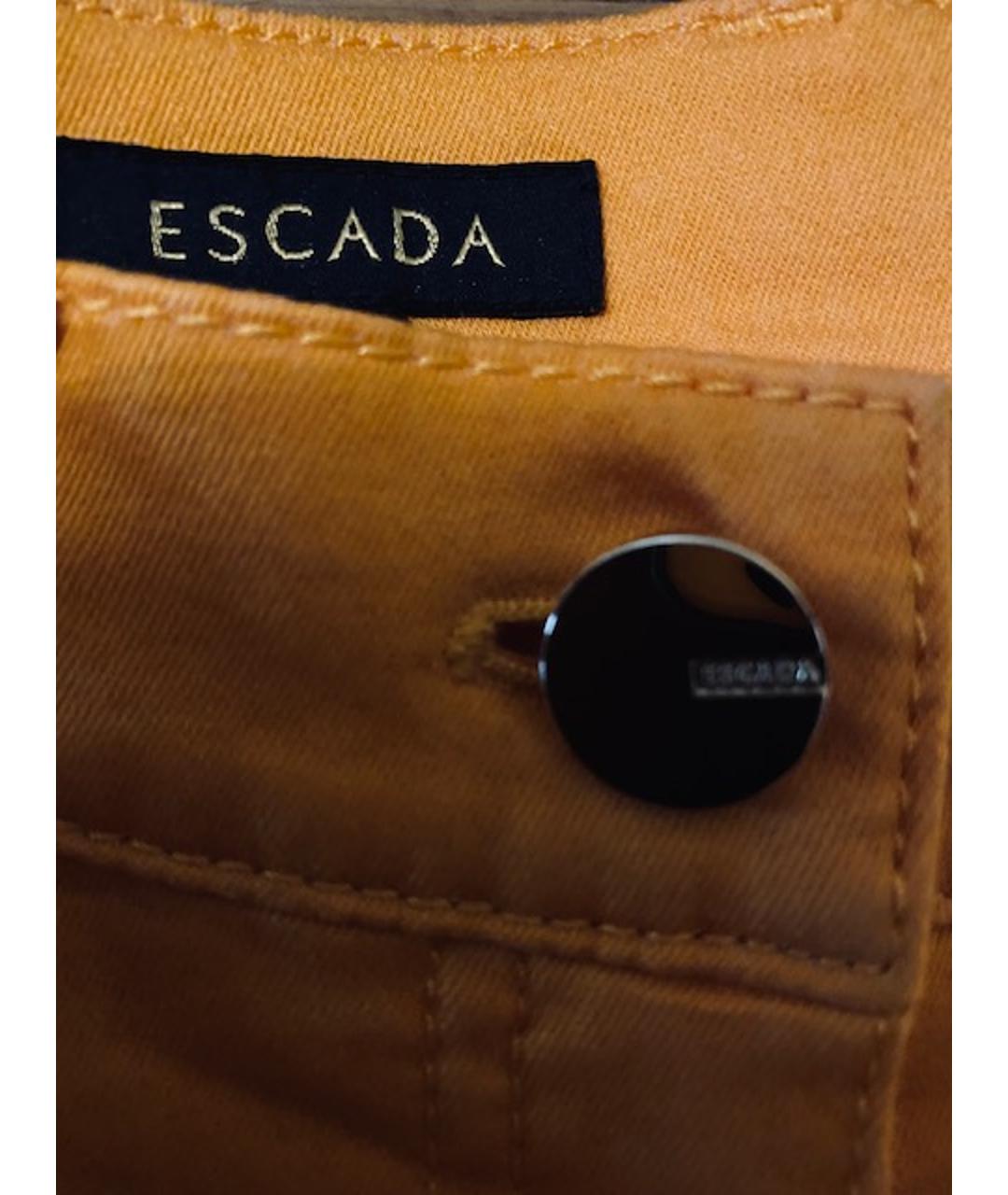 ESCADA Оранжевое хлопко-эластановые прямые джинсы, фото 3