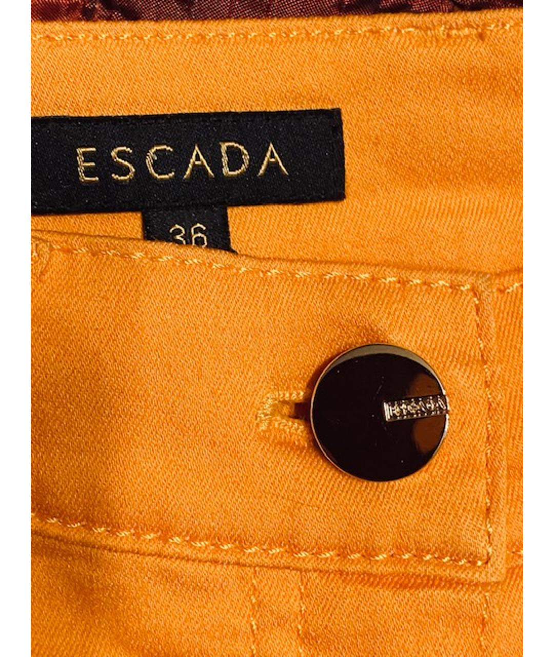 ESCADA Оранжевое хлопко-эластановые прямые джинсы, фото 5