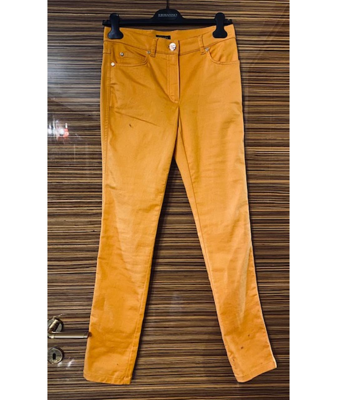 ESCADA Оранжевое хлопко-эластановые прямые джинсы, фото 10