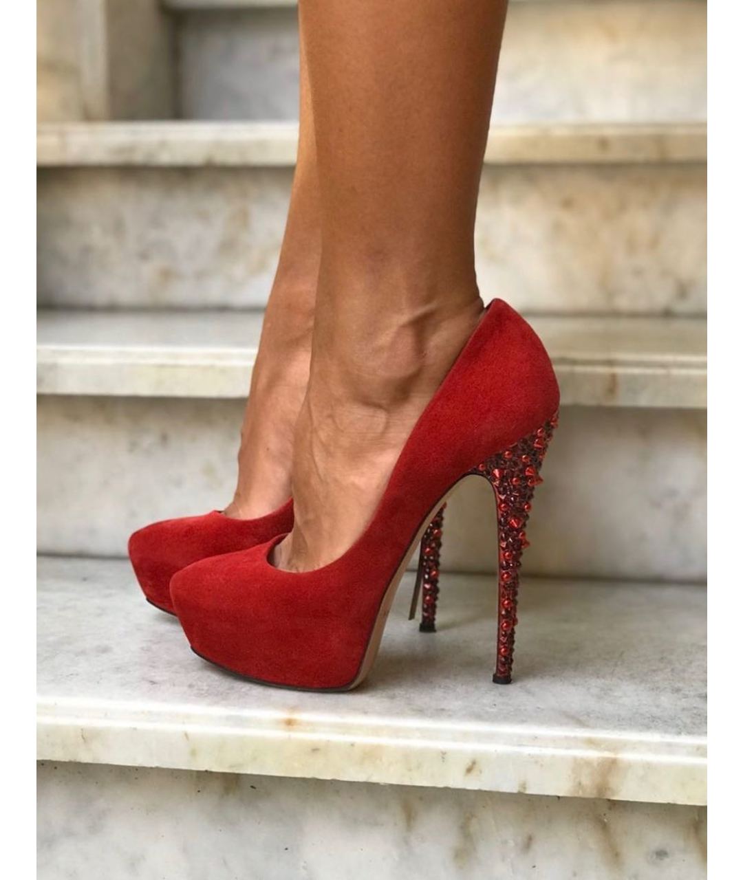 CASADEI Красные замшевые туфли, фото 9