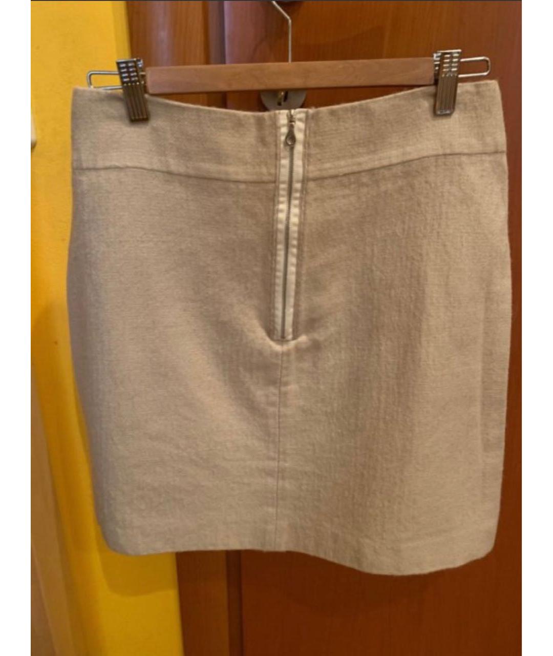 CHLOE Бежевая шерстяная юбка мини, фото 2