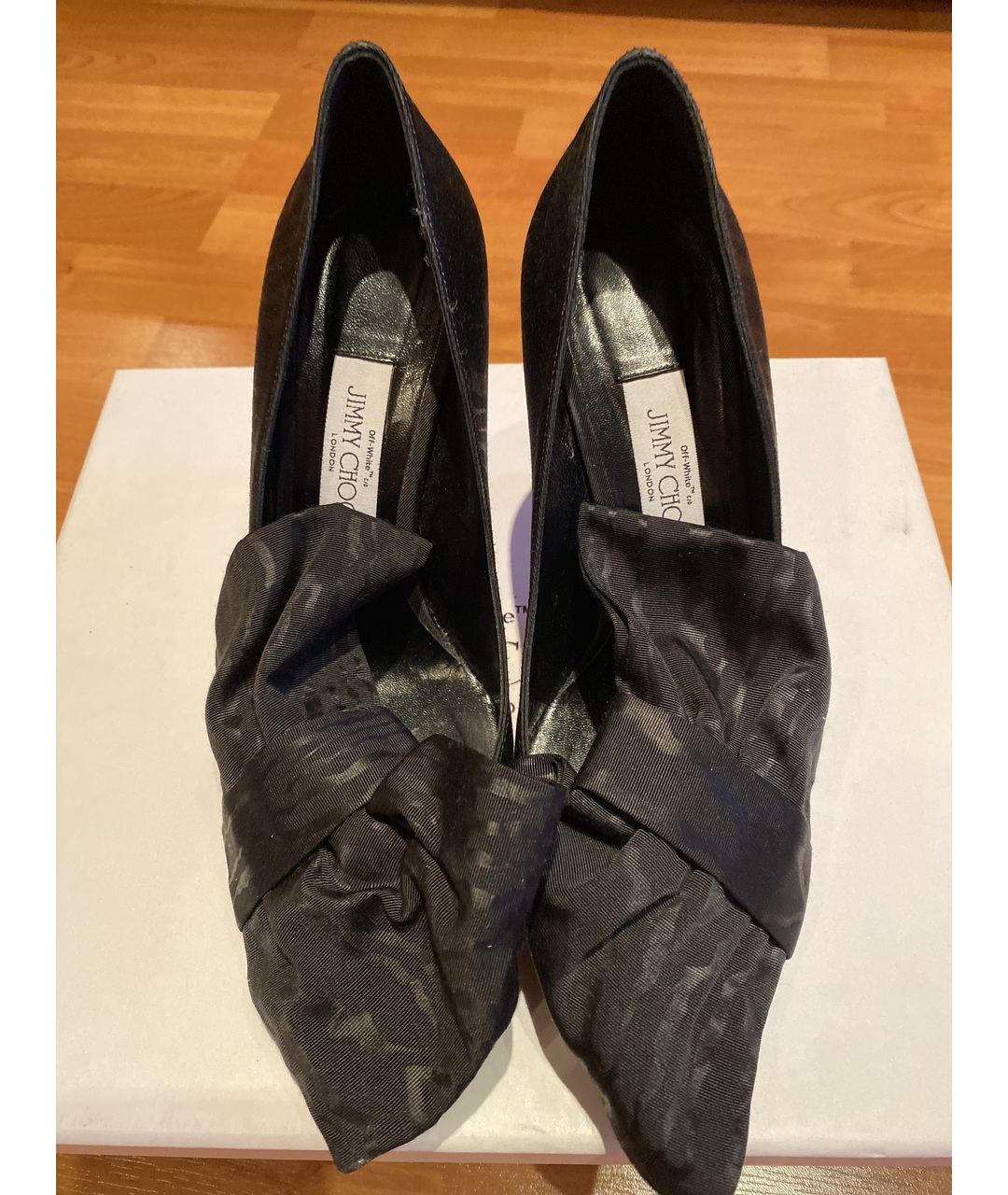 JIMMY CHOO Темно-синие текстильные туфли, фото 3