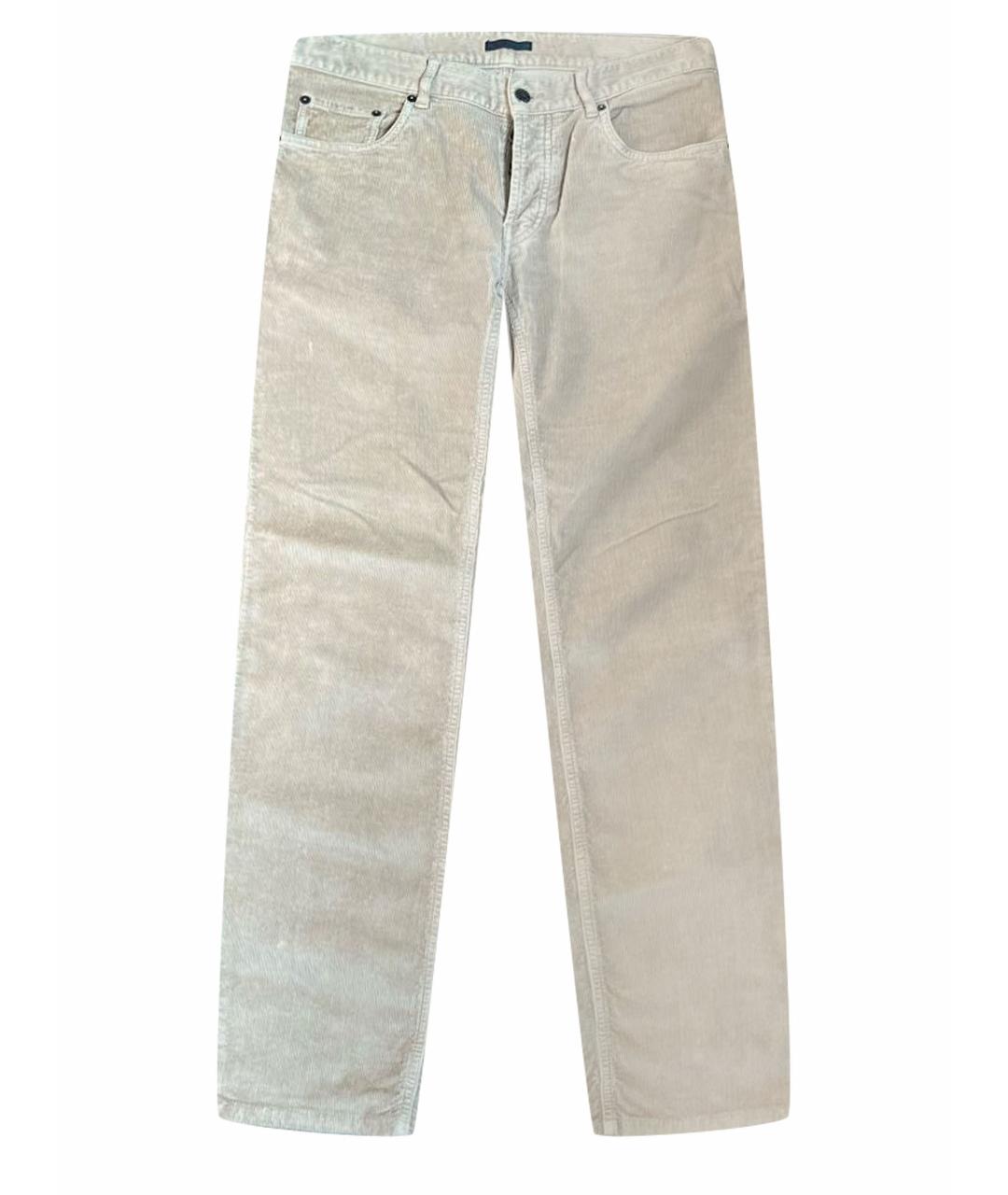 PRADA Бежевые велюровые брюки чинос, фото 1