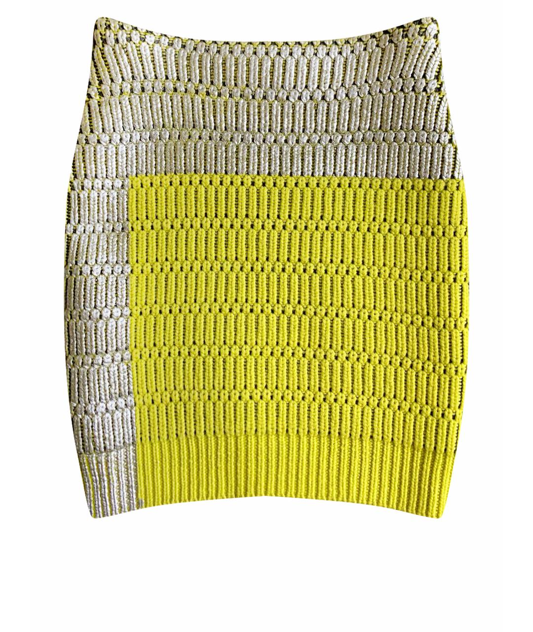 KENZO Желтая шерстяная юбка мини, фото 1