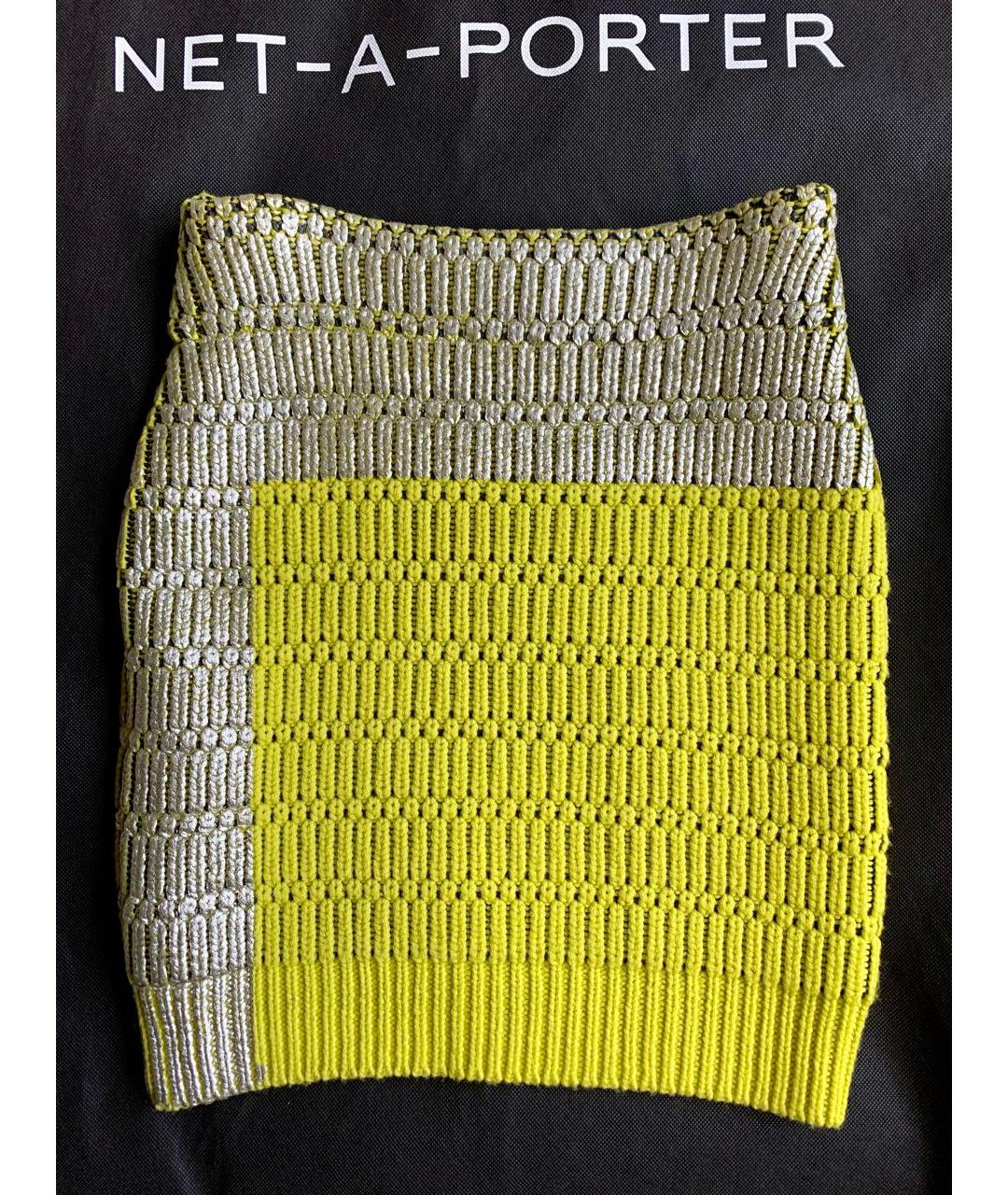 KENZO Желтая шерстяная юбка мини, фото 9