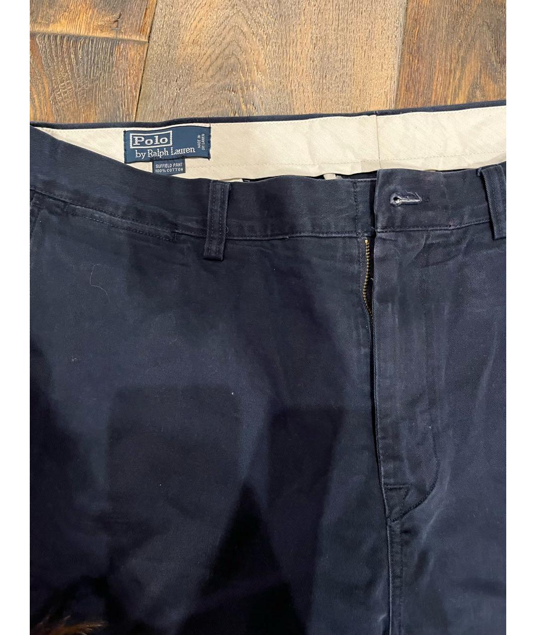 POLO RALPH LAUREN Синие хлопковые прямые джинсы, фото 3