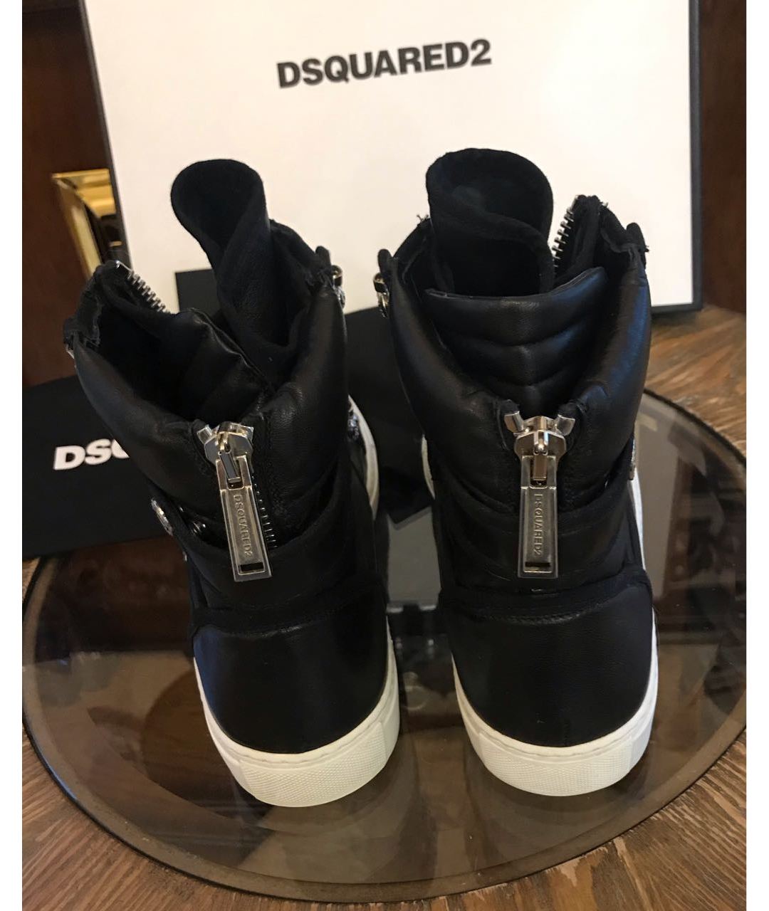 DSQUARED2 Черные кожаные ботинки, фото 4