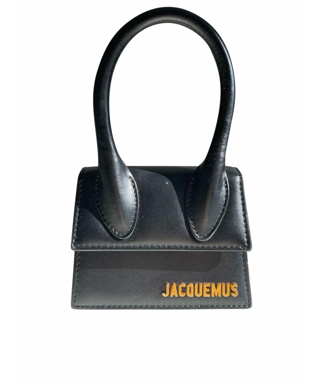 JACQUEMUS Черная кожаная сумка через плечо, фото 1