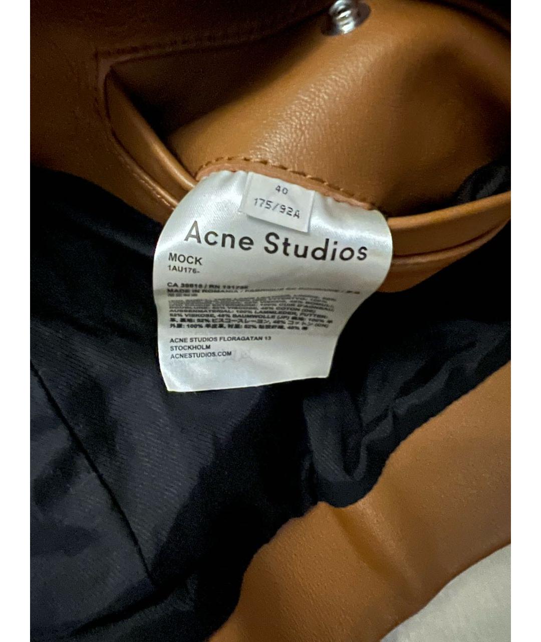 ACNE STUDIOS Коричневая кожаная куртка, фото 4