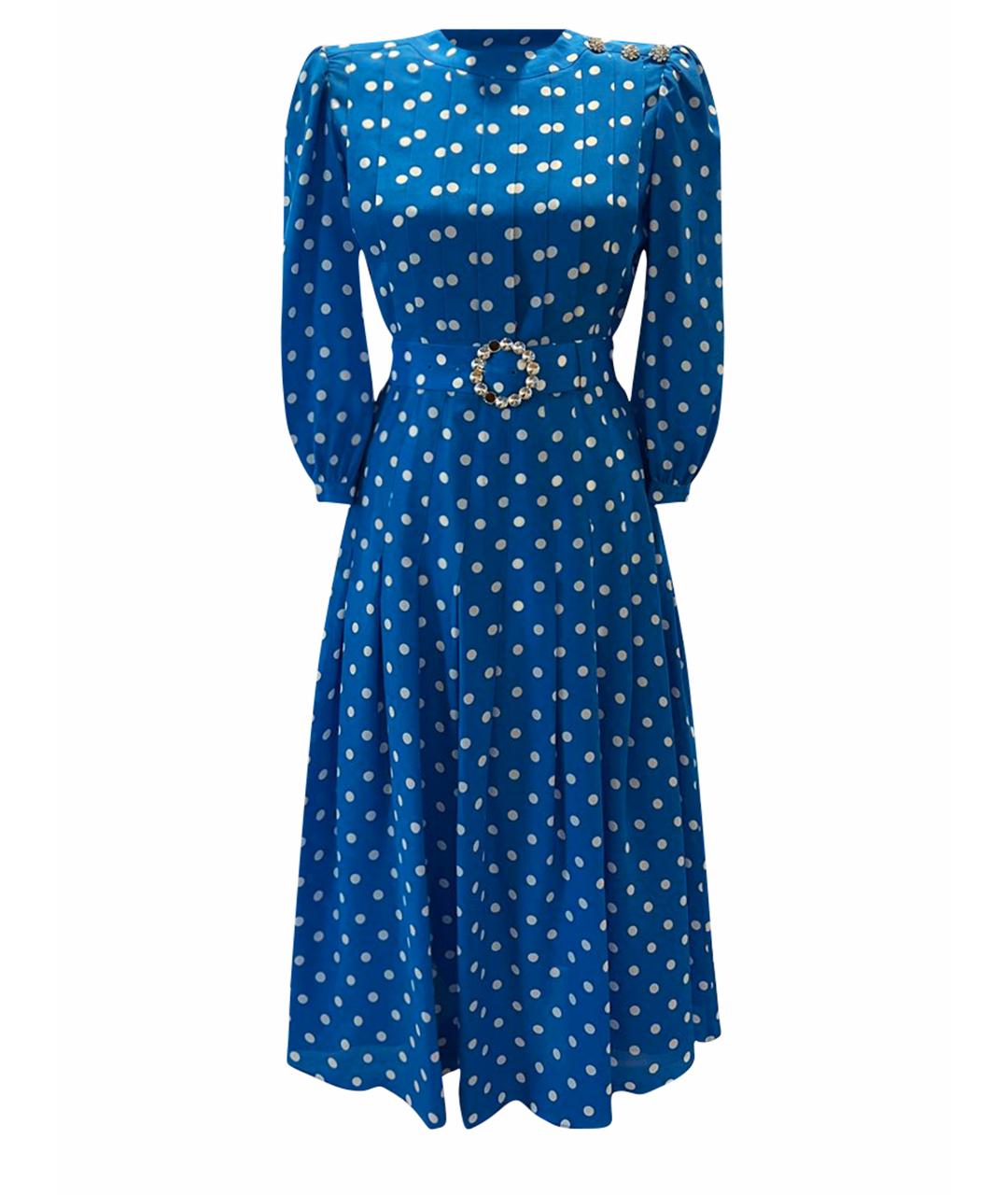 ALESSANDRA RICH Голубое шелковое вечернее платье, фото 1