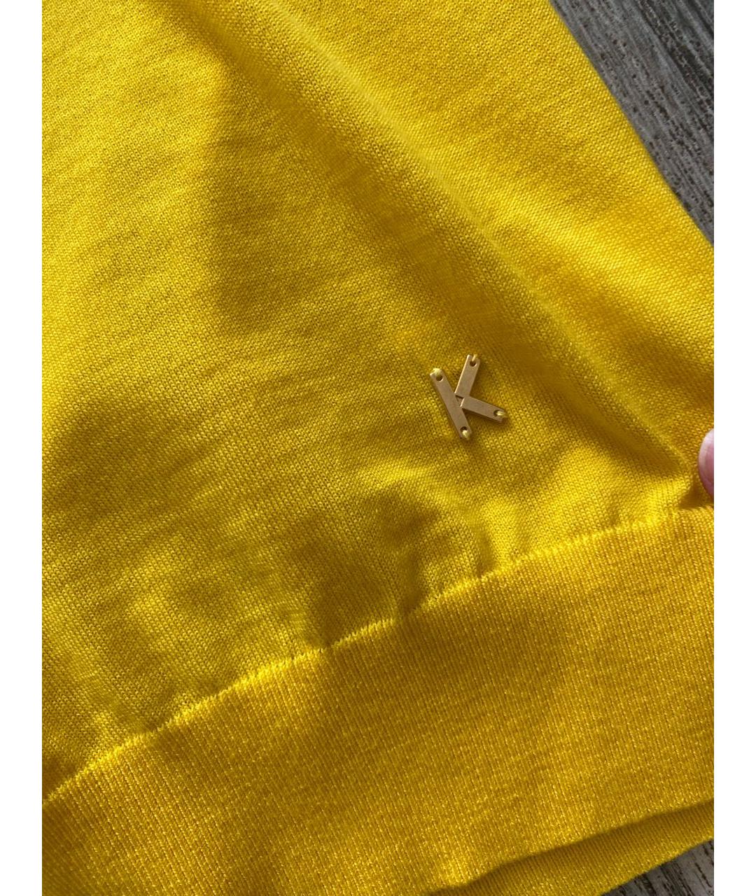 KENZO Желтый шерстяной кардиган, фото 3