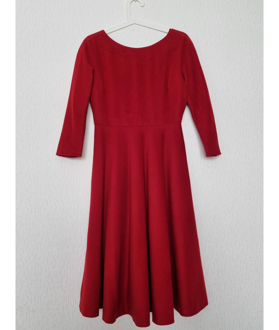 MAX MARA Красное шерстяное повседневное платье, фото 5