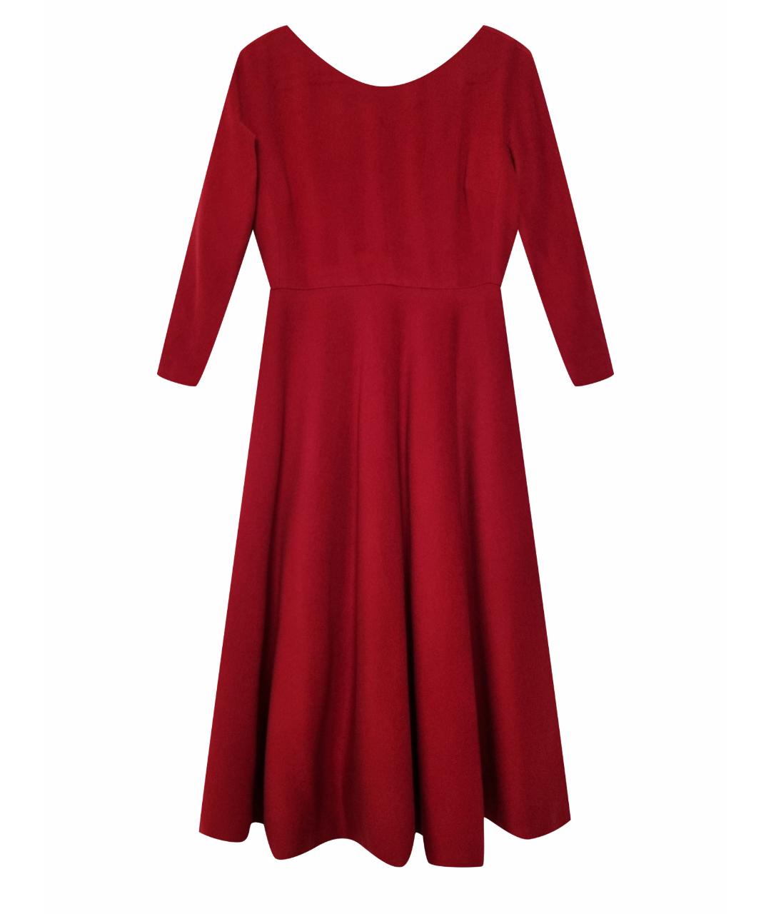 MAX MARA Красное шерстяное повседневное платье, фото 1