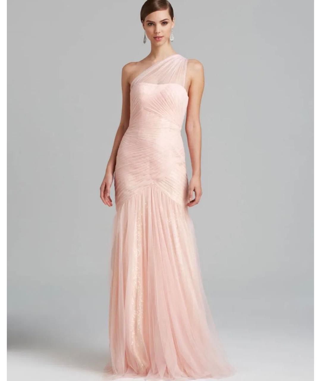 MONIQUE LHUILLIER Розовое вечернее платье, фото 8