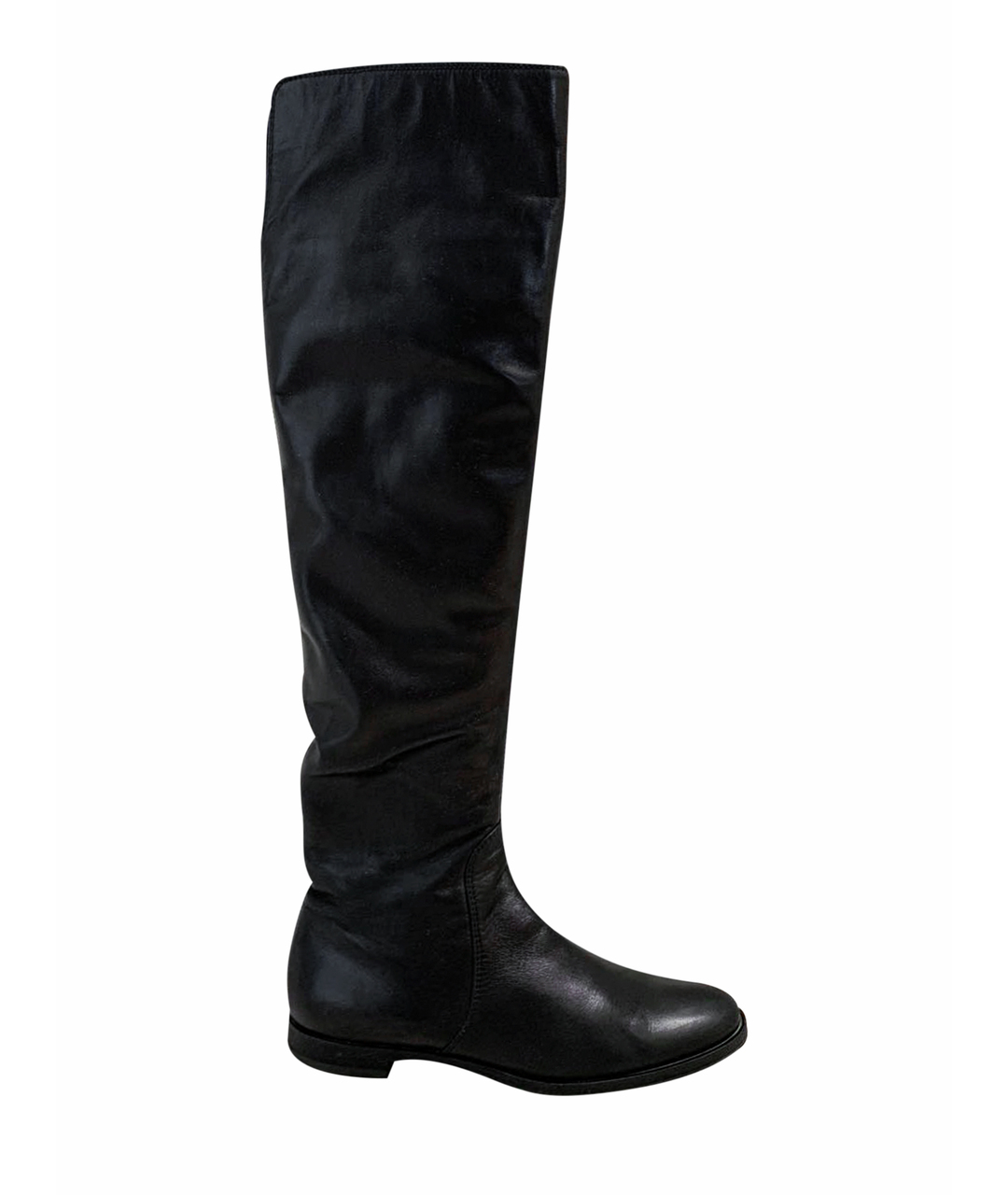 SERGIO ROSSI Черные кожаные ботфорты, фото 1