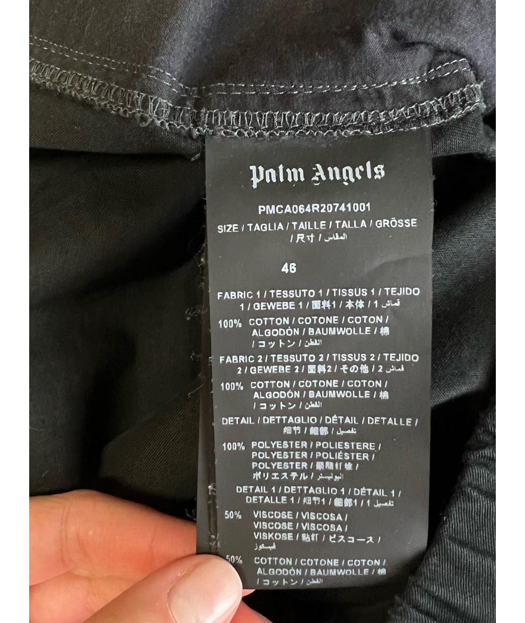 PALM ANGELS Антрацитовые хлопковые брюки чинос, фото 4