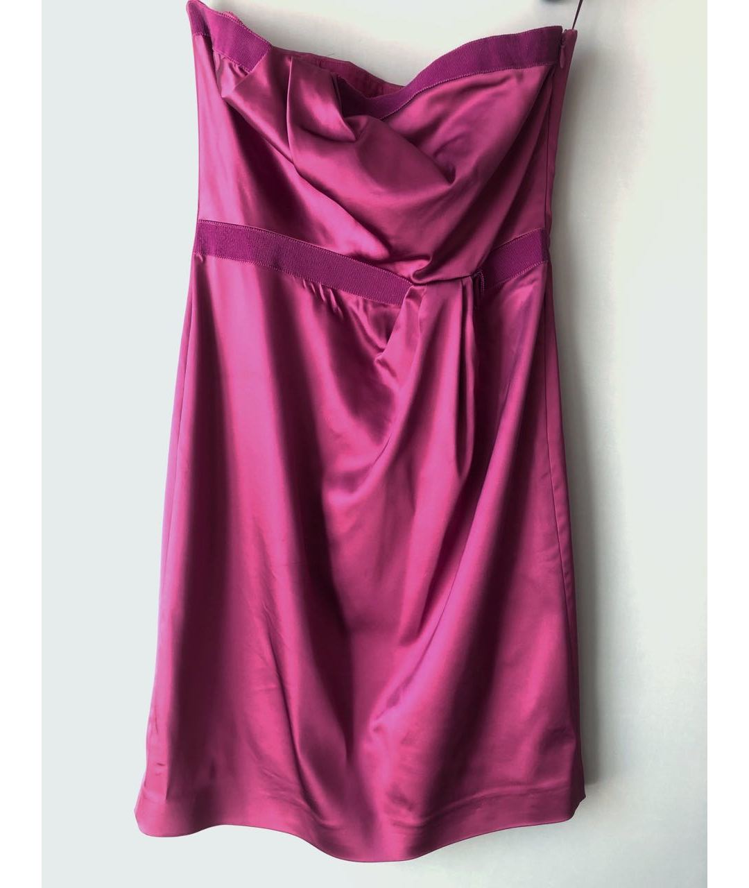 ALBERTA FERRETTI Розовое атласное коктейльное платье, фото 7