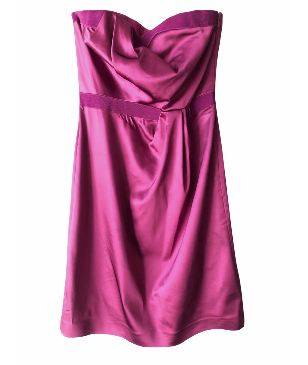 ALBERTA FERRETTI Розовое атласное коктейльное платье, фото 1