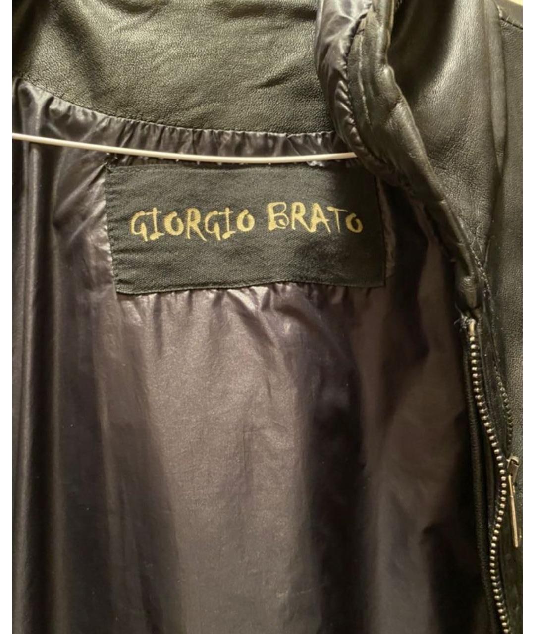 GIORGIO BRATO Черная кожаная куртка, фото 5