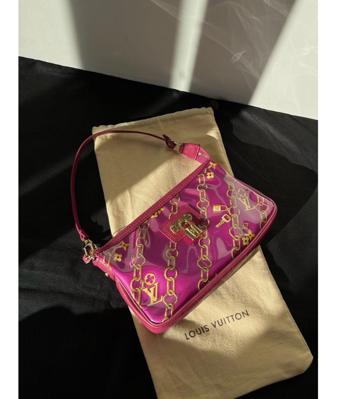 LOUIS VUITTON Розовая кожаная сумка с короткими ручками, фото 2