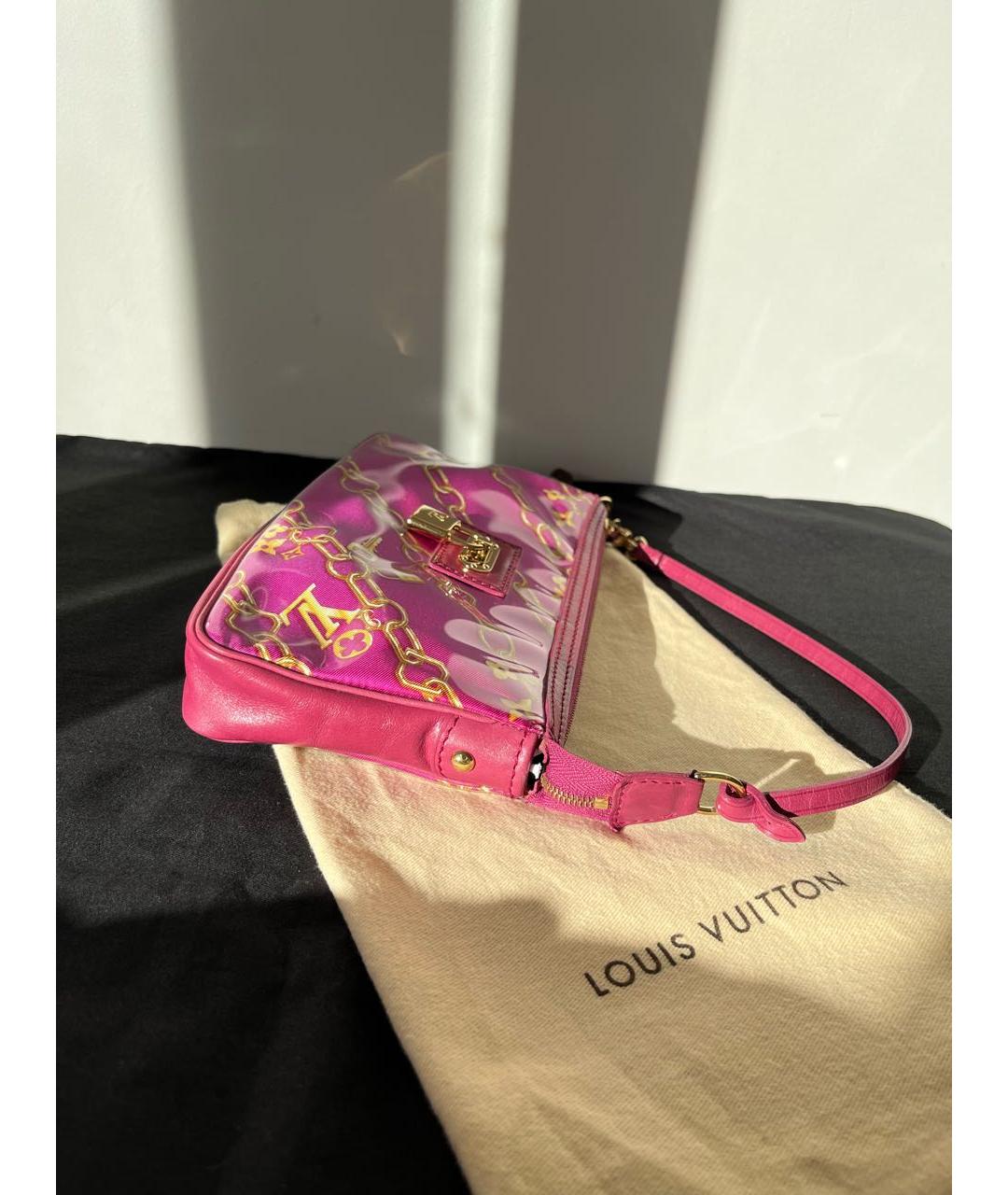LOUIS VUITTON Розовая кожаная сумка с короткими ручками, фото 5