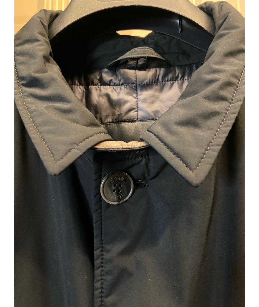 HERNO Темно-синяя полиэстеровая куртка, фото 3