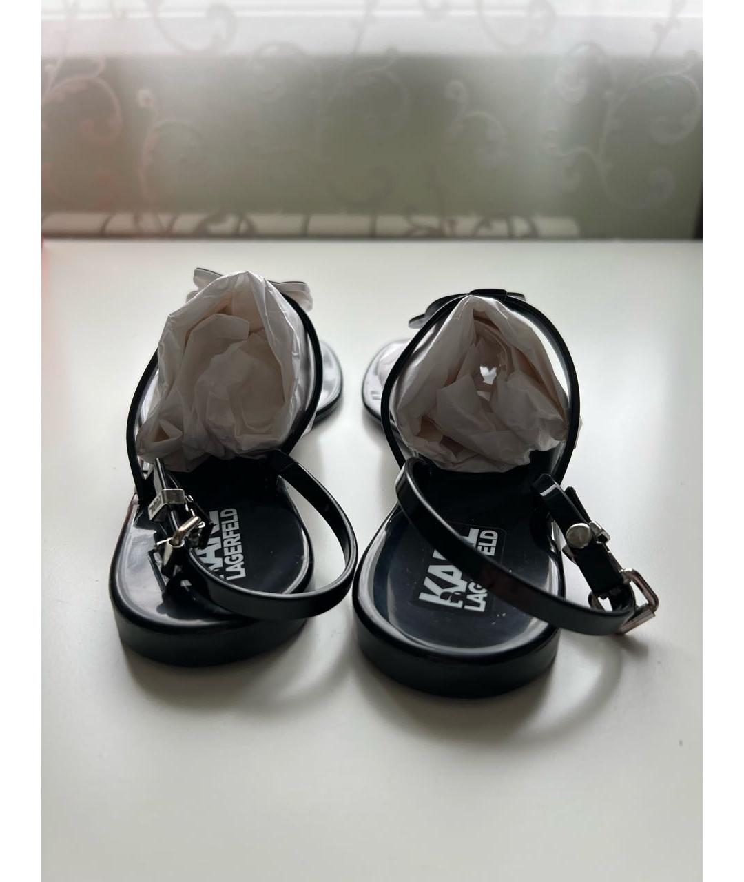 KARL LAGERFELD Черные резиновые сандалии, фото 4