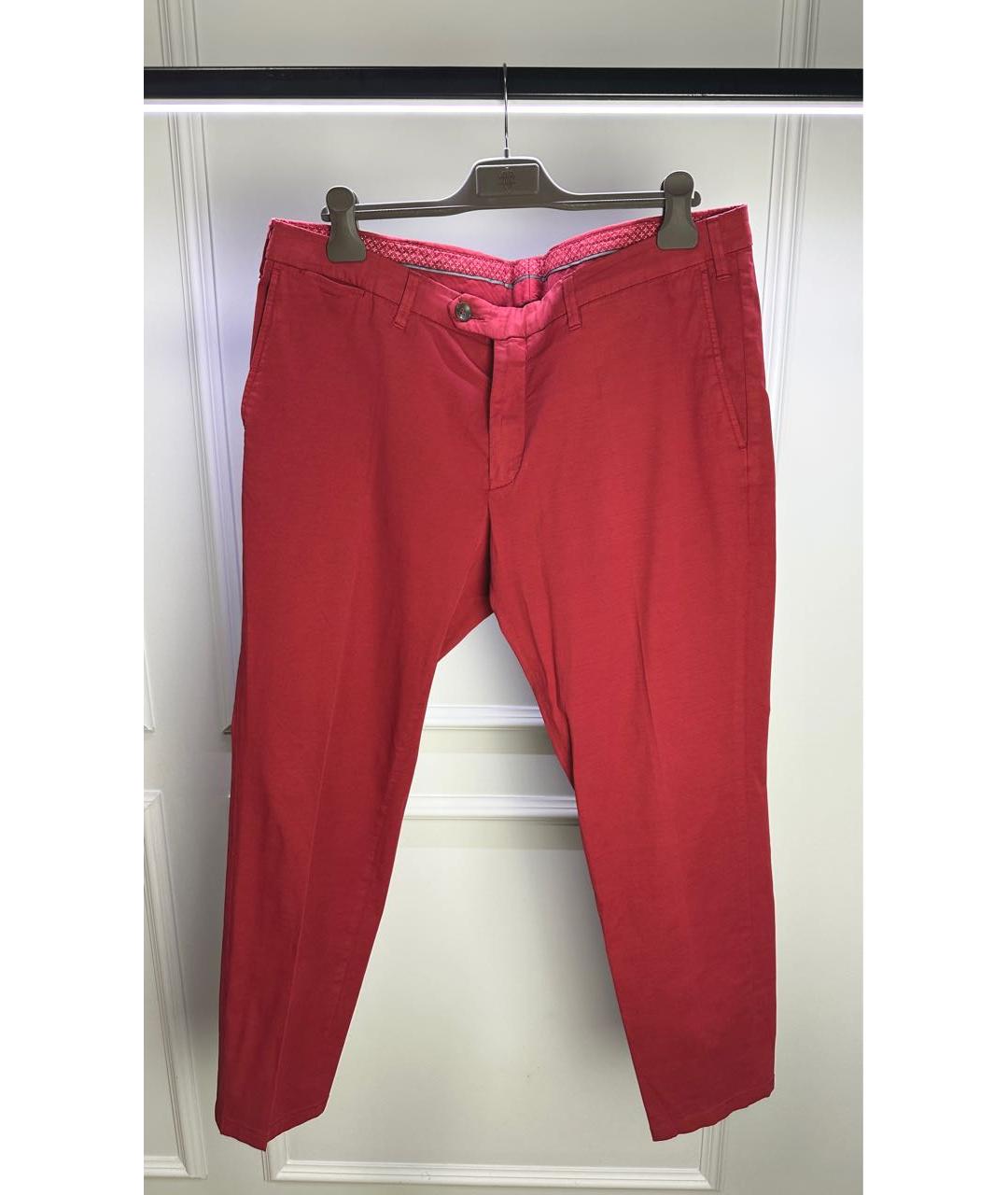 CANALI Красные хлопковые брюки чинос, фото 2