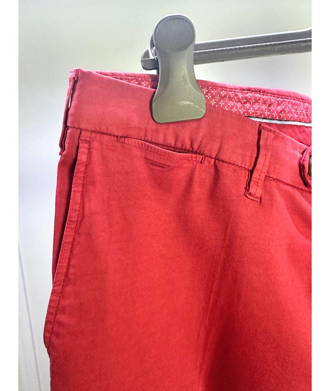 CANALI Красные хлопковые брюки чинос, фото 3