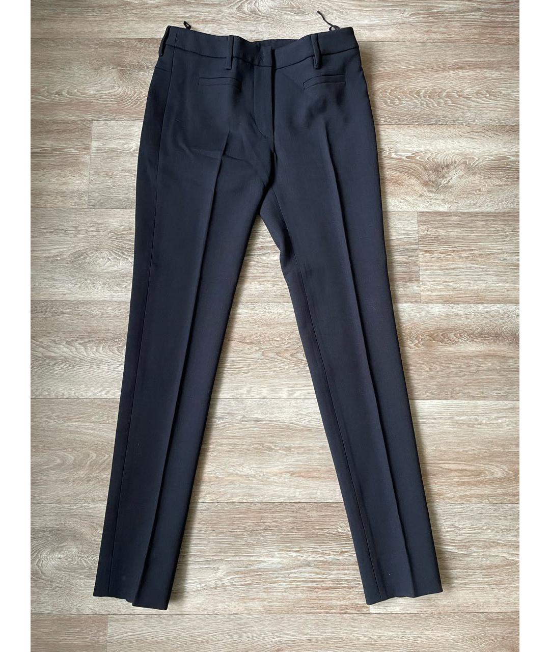 MIU MIU Темно-синие шерстяные брюки узкие, фото 5