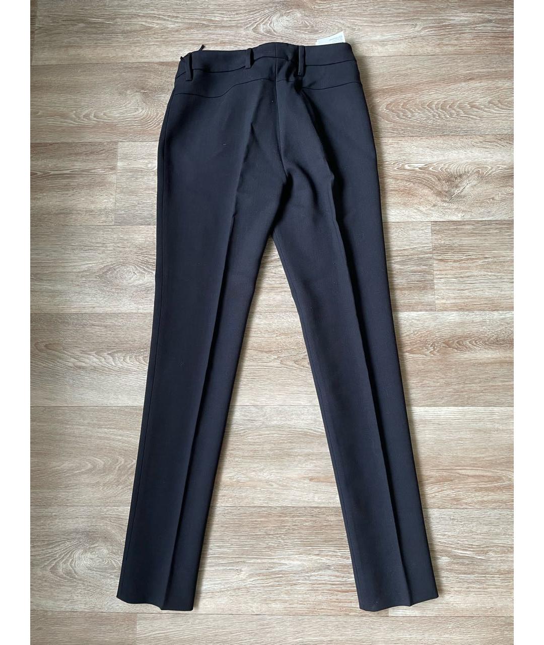 MIU MIU Темно-синие шерстяные брюки узкие, фото 2