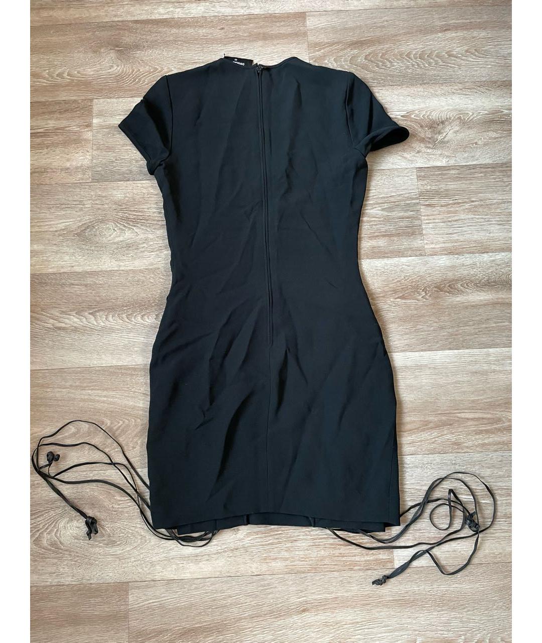 DSQUARED2 Черное вискозное коктейльное платье, фото 2