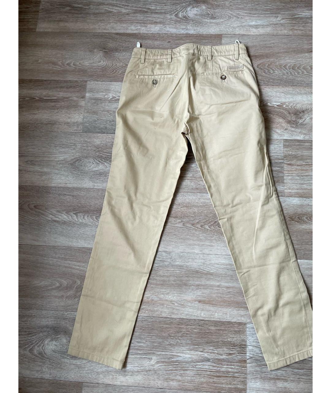 PRADA Бежевые хлопковые брюки узкие, фото 2