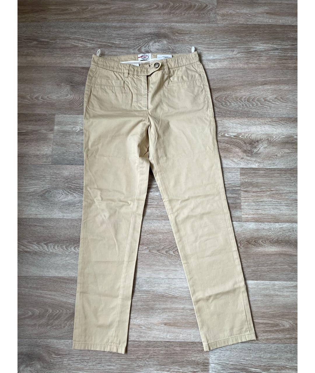 PRADA Бежевые хлопковые брюки узкие, фото 9
