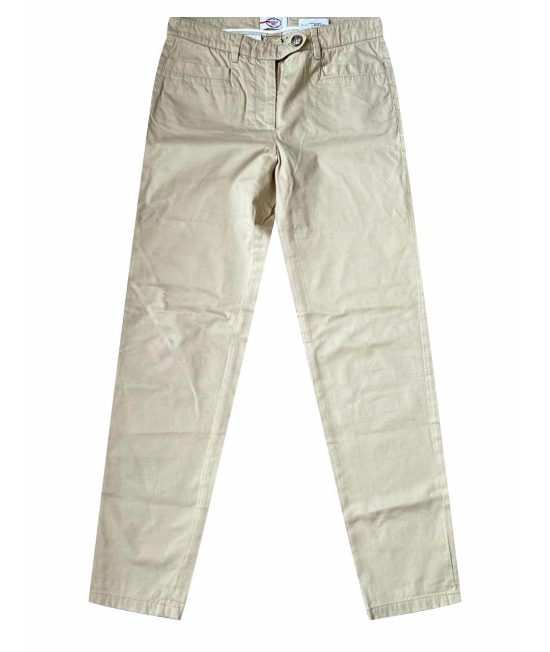 PRADA Бежевые хлопковые брюки узкие, фото 1