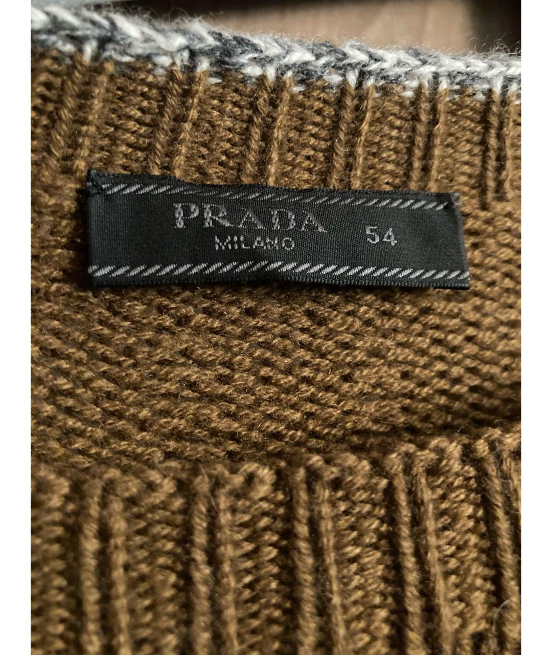 PRADA Коричневый кашемировый джемпер / свитер, фото 4