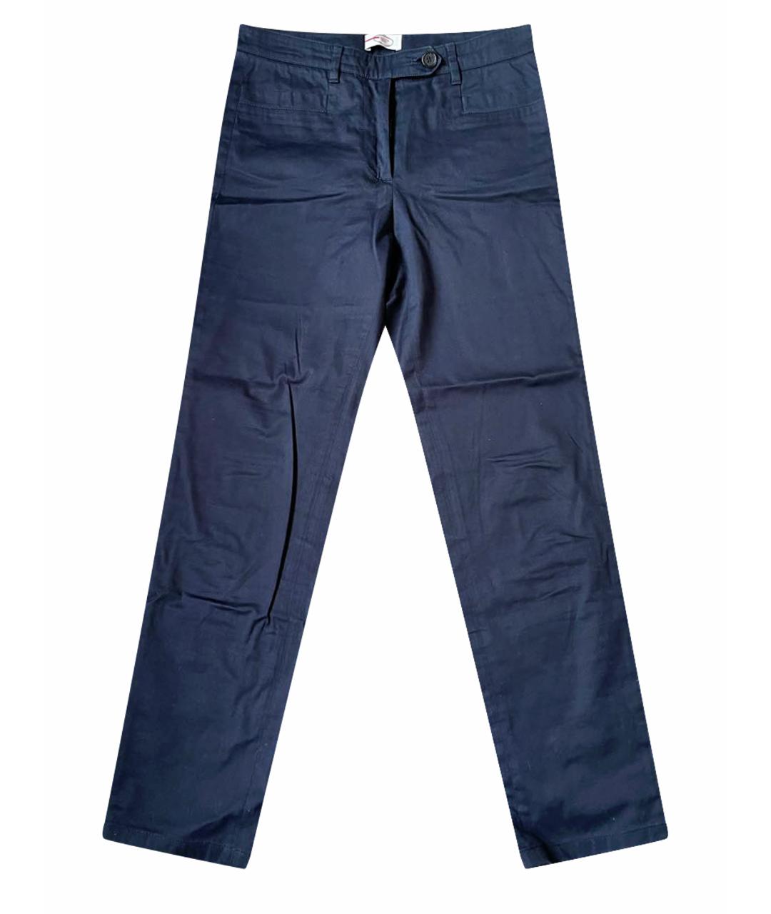 PRADA Темно-синие хлопковые брюки чинос, фото 1