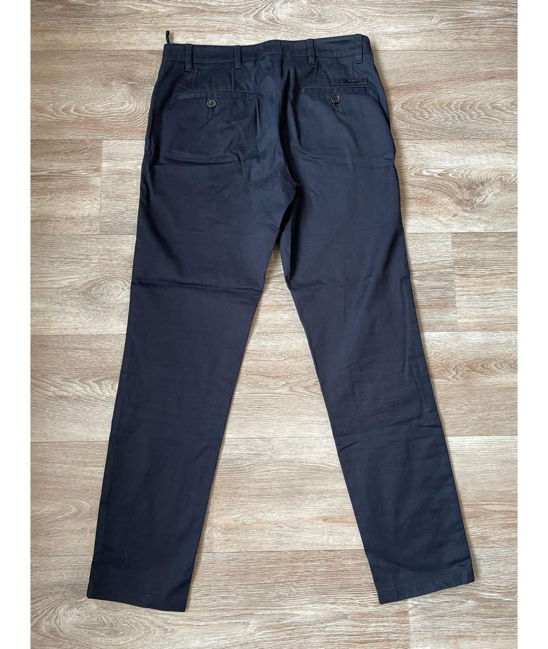 PRADA Темно-синие хлопковые брюки чинос, фото 2