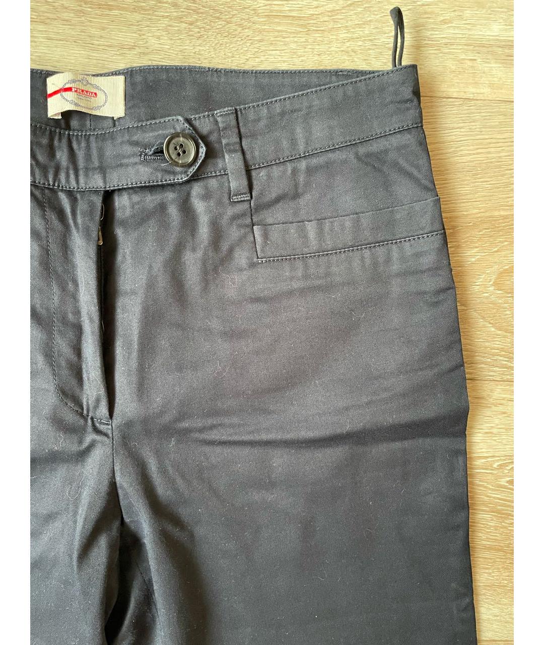 PRADA Темно-синие хлопковые брюки чинос, фото 7