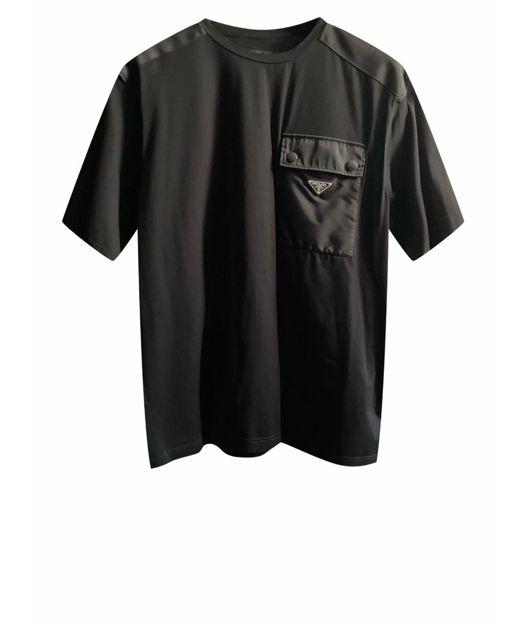PRADA Черная хлопко-полиэстеровая футболка, фото 1