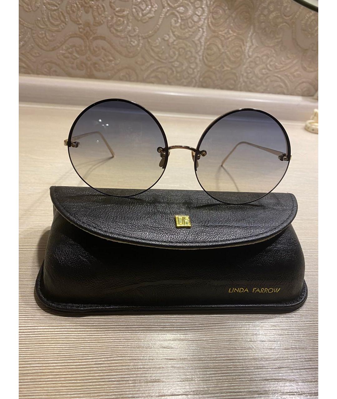 LINDA FARROW Серые металлические солнцезащитные очки, фото 5