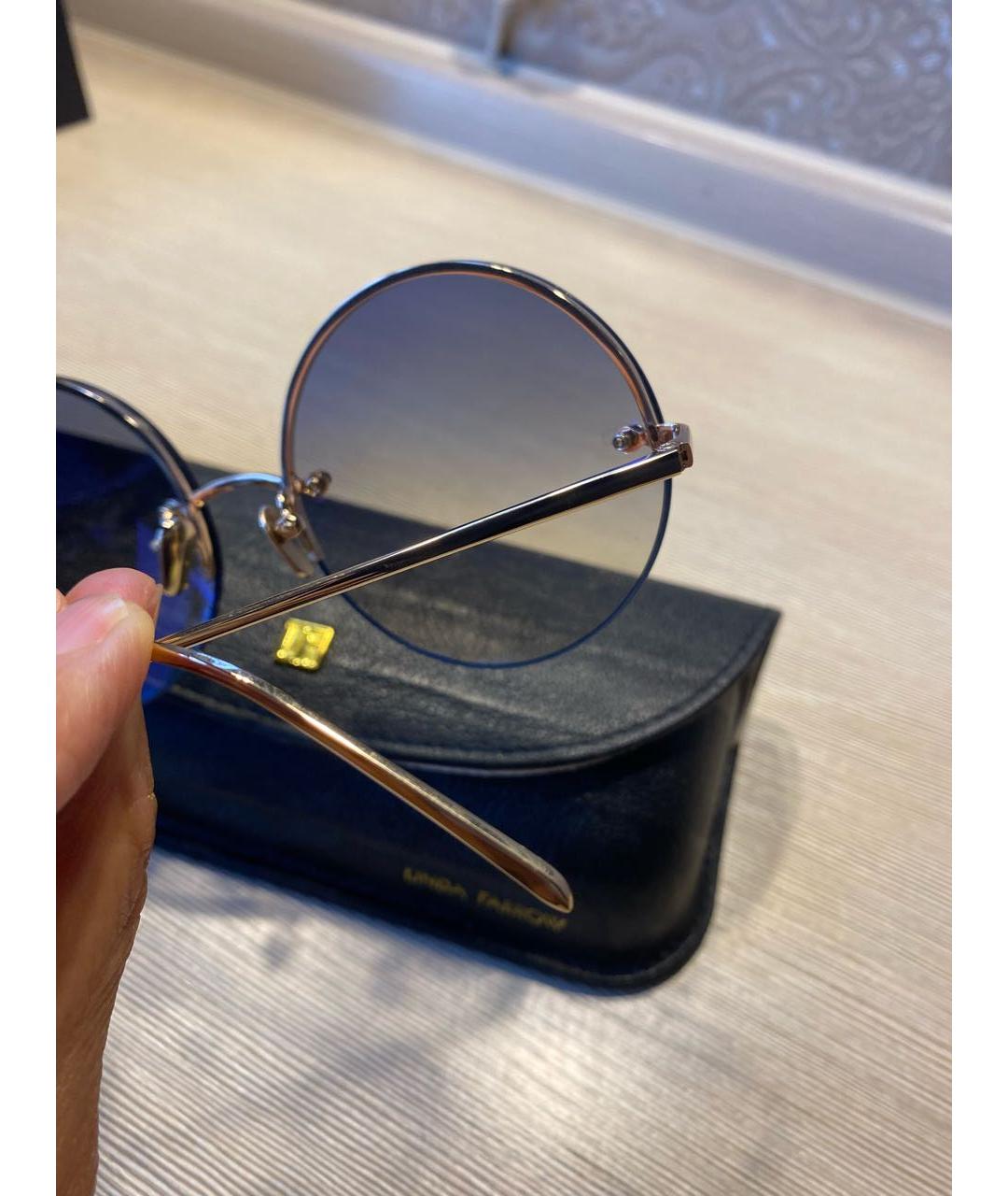 LINDA FARROW Серые металлические солнцезащитные очки, фото 4