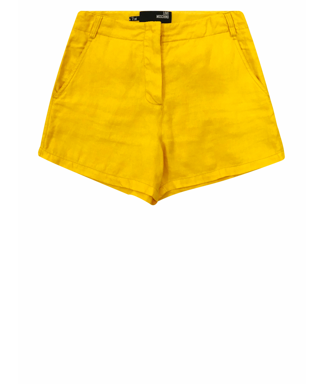 LOVE MOSCHINO Желтые льняные шорты, фото 1