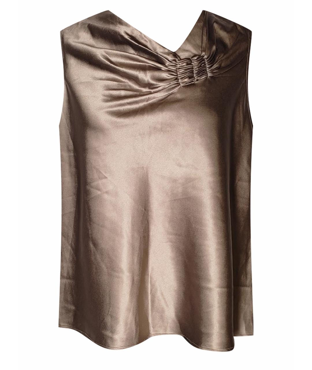 ARMANI COLLEZIONI Коричневая шелковая блузы, фото 1