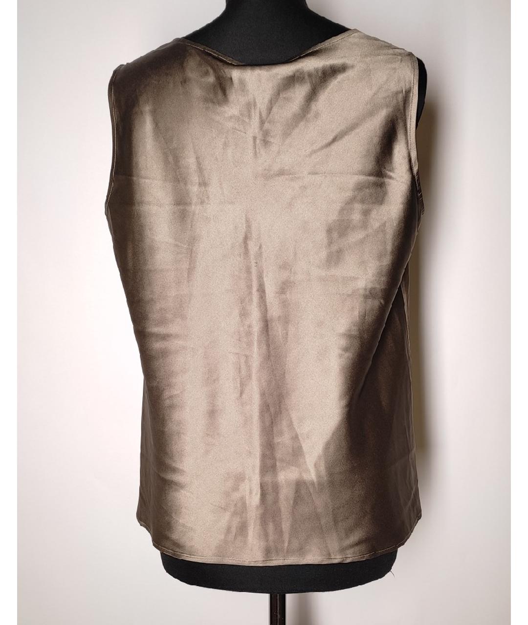 ARMANI COLLEZIONI Коричневая шелковая блузы, фото 3