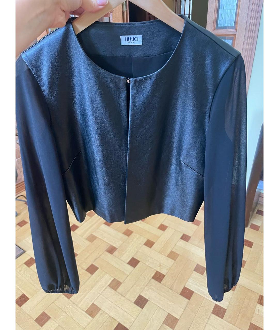 LIU JO Черный полиуретановый жакет/пиджак, фото 5