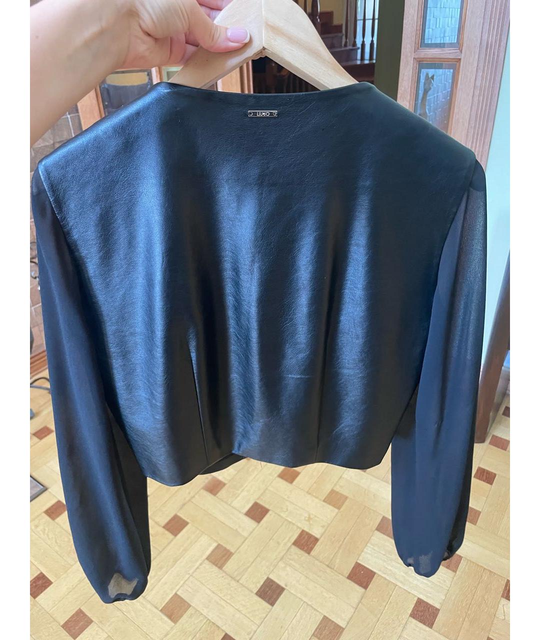 LIU JO Черный полиуретановый жакет/пиджак, фото 2